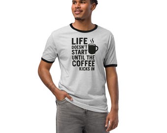 Camiseta con frase divertida sobre café: camiseta unisex con cuello redondo para amantes del café