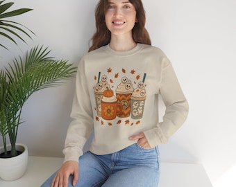 Pumpkin Fall Sweatshirt, Fall Coffee Sweatshirt, Pumpkin Spice Shirt, Women's fall shirt, Thanksgiving shirt, Autumn Coffee Lover gift