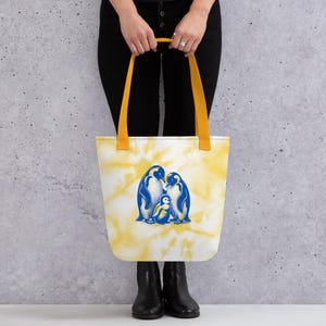 Tote bag Penguin Family Tote Bag – Cute Animal Eco-Friendly Shopping Bag