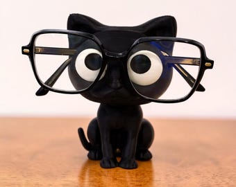 Cat Glasses Holder, Cute Animal Glasses Organizer, Functional Desk & Bedside Decor, Eyewear Display Gift