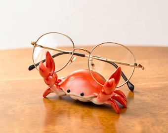 Crab Glasses Holder Stand, Animal Eyewear Organizer, Fun Desk Accessory, Compact Glasses Storage Decor