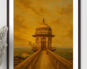 India Painting - India Art Print - Asia Wall Art - Warm - Path - Beautiful Walkway | Digital Download - Digital Art Download
