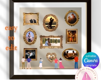 Museum of Us Miniature Photo Template | DIY Anniversary Gift (Canva Editable, Digital Download )