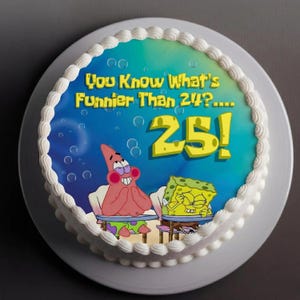 24より面白いものって何だと思う？ 25歳の誕生日ケーキトッパー、デジタルダウンロード