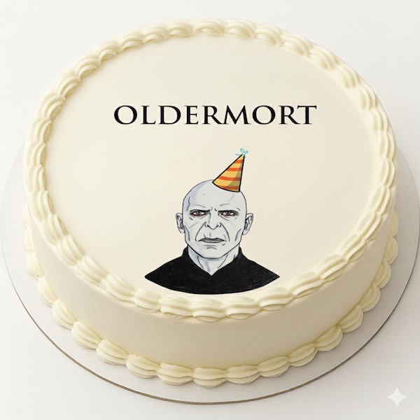 Oldermort Cake Topper | Funny Wizard Birthday Party Decoration