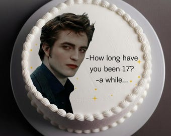 Edward Vampire Geburtstag Cake Topper | Lustiger Spruch, Custom Age (Digitaler Download)