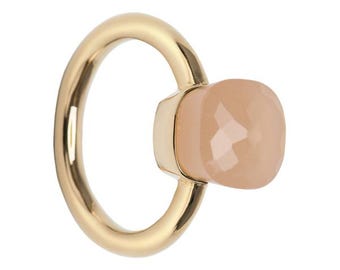 Rose Quartz Ring 14k Solid Gold Ring Anniversary Ring For Her