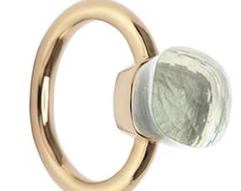 Green Amethyst Ring 14k Solid Gold Ring Anniversary Ring For Her