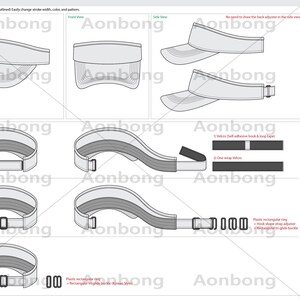 Visor Cap Flat Sketch Template: 4 Styles Bundle Pack (AI, PDF, PNG ...