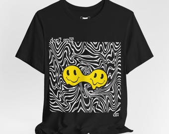 Psychedelisches Smiley-Gesicht T-Shirt, Trippy Grafik-Shirt, tropfendes Smiley-Gesicht T-Shirt, Trendiges Unisex-Oberteil, Alternative Vibes Kleidung