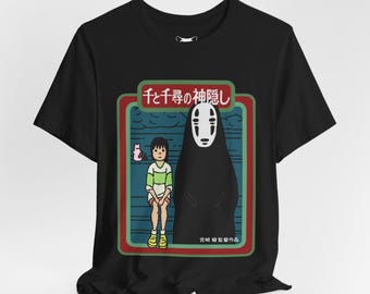 Spirited Away-tröja, Studio Ghibli No-Face Chihiro Anime-tröja, vintage bokomslag nostalgi, present till animefans
