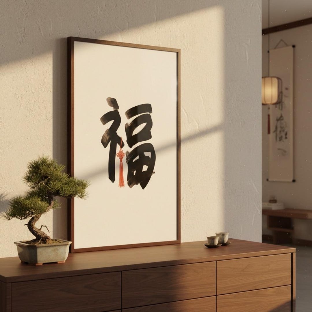 Chinese Fortune 福 Calligraphy Wall Art Poster Print A3 - Etsy