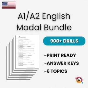 Exercices de 900 verbes modaux en anglais (Can, could, must, should) - Grammaire A1-A2 PDF