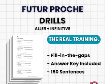 French Futur Proche Worksheets | Near Future Tense Drills | Aller + Infinitive Grammar Practice | Printable PDF | Learn French A1 A2