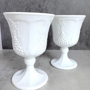 Vintage Milk Glass Goblets (set of 2)