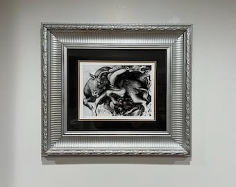 パブロ・ピカソ - 「鳩を抱く少女」 - 大型カラーオフセットリトグラフ