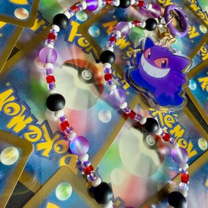 Gengar-Inspired Beaded Charm | Spooky Cute Ghost-Type Accessory