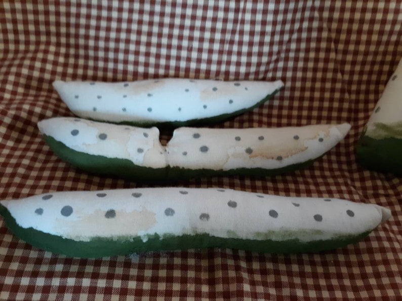 White Watermelons 4 Grungy Primitive Watermelons Country Handmade Cloth Watermelons 1 Chunk Tiered Tray Farmhouse 3 Slices