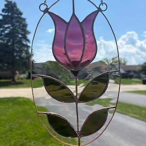 Stained Glass Tulip Suncatcher