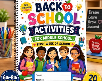Back to School Activities for Middle School | First Week of School Worksheets | Icebreakers | Classroom Community | Grades 6-8 PDF