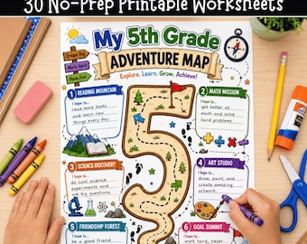 5th Grade All About Me Back to School Activities | First Week of School Printable | Bulletin Board Writing | Student Interest Survey PDF