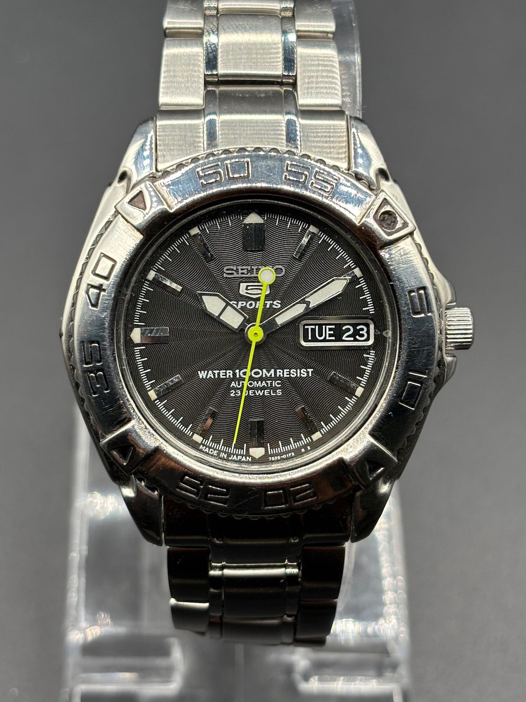 【稼働】SEIKO5 SPORTS Automatic 7S36-00Y0 Vintage Seiko 5 Sports Automatic| Made in Japan | 7S36-00Y0| Black