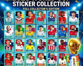 World Cup 2026 Printable Stickers | Album PDF +900 Soccer Stickers | All 48 Teams | Instant Download FIFA World Cup 2026 Football Cards png