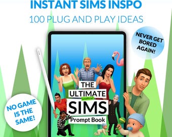 Sims 4 Prompt Book | 100 Gameplay Ideas, Challenges, Builds (Digital Download)
