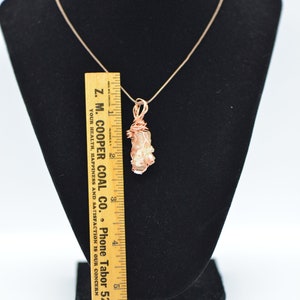 Aragonite Stone wrapped in copper on copper snake chain. Stone is Earth healer or grounding stone. image 4