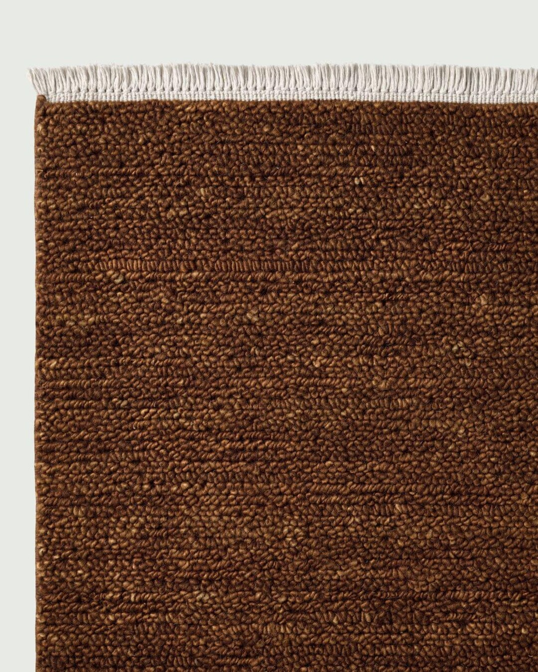 Deep Brown Rug Handmade Textured Dark Brown Wool Rug With Fringe | Chunky Loop Pile ...