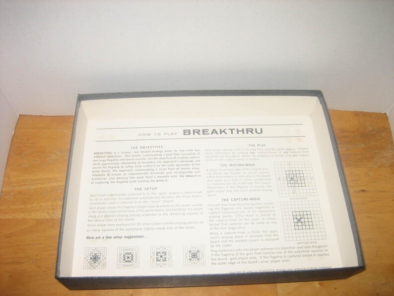 Vintage 1965 BREAK THRU GAME The Double Strategy Game of Evasion or capture