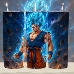 90s Cartoon & Anime Tumbler Wrap PNG | 20oz Skinny Sublimation Design | Goku, Dragon Ball Z, Super Saiyan | Best Selling Digital Download