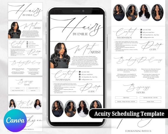Acuity Scheduling Template Hair Stylist Website Acuity Booking Site Hairstylist Acuity Schedule Site Hair Acuity Canva Template Acuity DIY