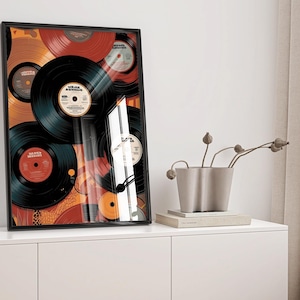 Vintage Record Eclectic Wall Art, Trendy Art, Retro Printable, Eccentric Prints, Music Poster, Vinyl Download, Vinyl Records, Digital File