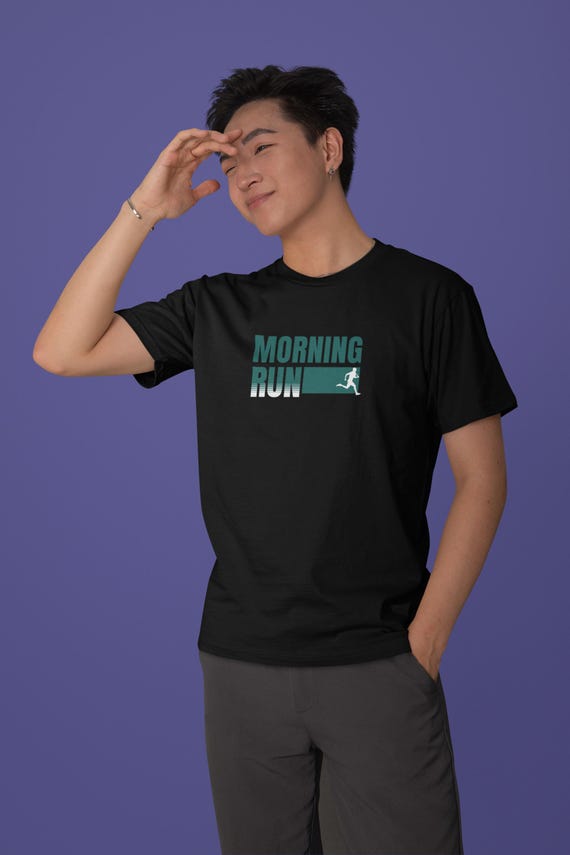 Running T-shirt “morning Run” Made of 100% Cotton: Running
