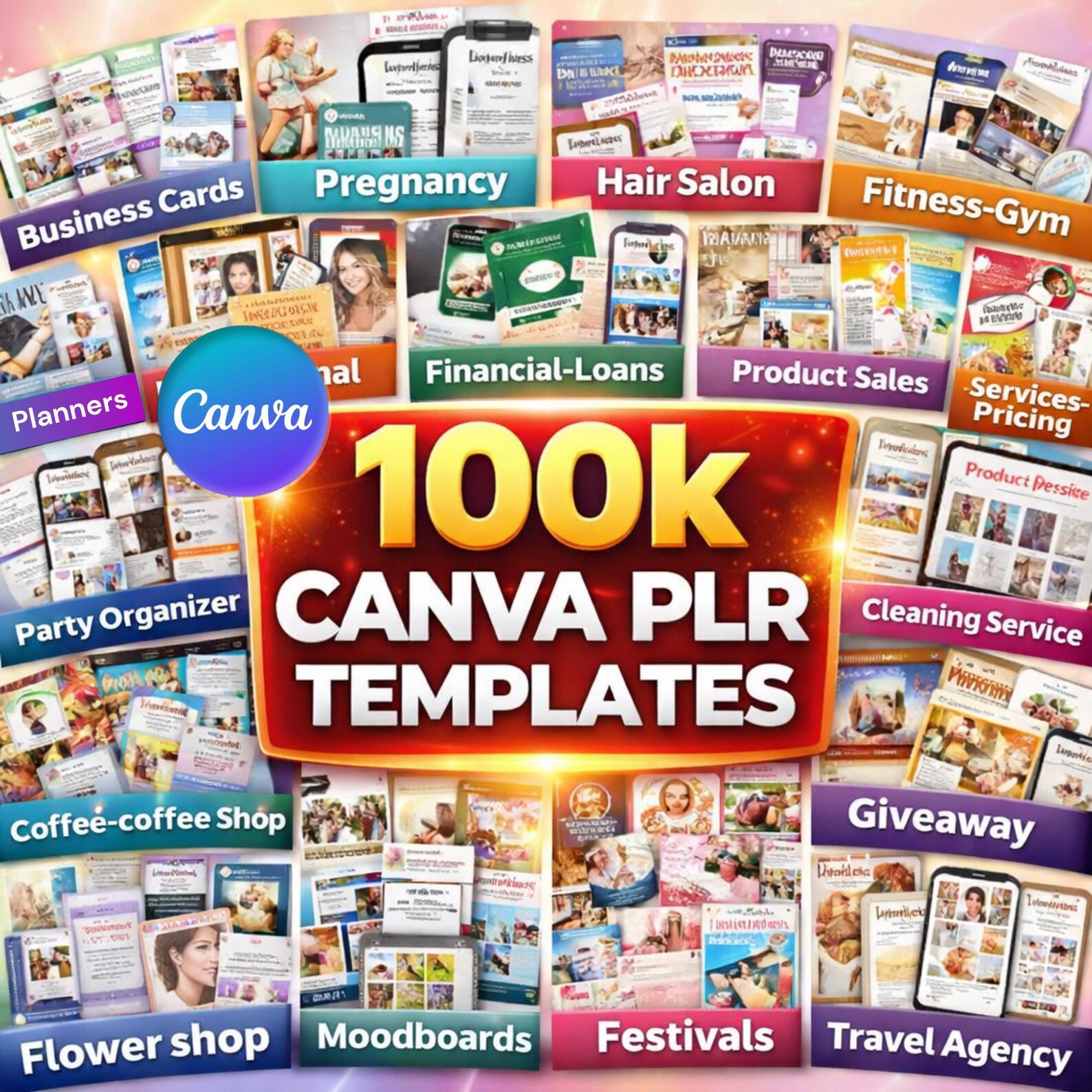 100K Canva PLR Templates Bundle – Editable Planners, Journals, Trackers ...