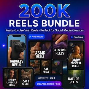 200K+ Viral Reels Bundle: TikTok, Instagram, YouTube Shorts Digital Download