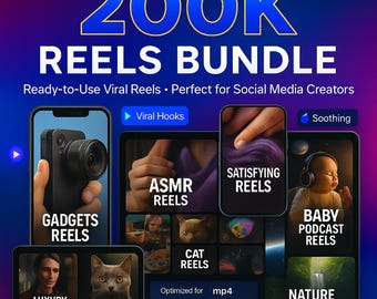 200K+ Viral Reels Bundle: TikTok, Instagram, YouTube Shorts Digital Download