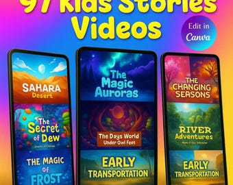 Kids Storybook Canva Templates: 97 Editable Children's Stories Digital Download