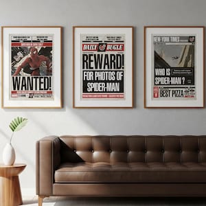 4K SPIDER-MAN daily bugle themed poster - retro style poster - wall art - digital art