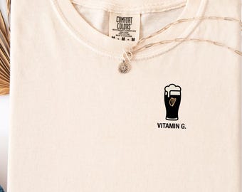 Vitamin G Beer Shirt, Comfort Colors St. Patrick's Day Tee