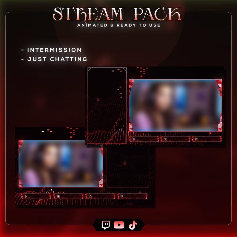 Gothic Bat Twitch Overlay Bundle | Vampire Dark Fantasy Stream Pack ...