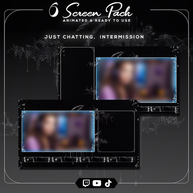 chrome metallic twitch webcam frame overlay