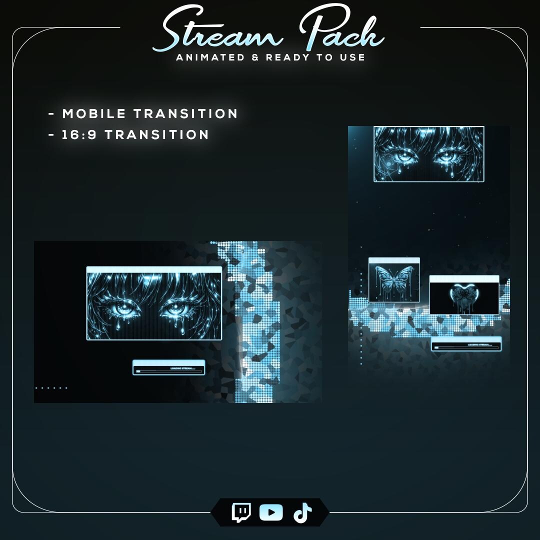 Blue Stream Transition Pack | 2 Animated Transitions | Mobile & 16:9 ...