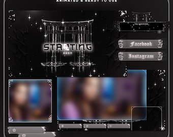 Animated Silver Twitch Overlay Package, Metallic Stream Overlay Pack, Chrome OBS Stream Bundle, VTuber Kick Gaming Screens, Minimal Tech UI