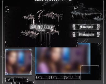 Animated Chrome Moon Twitch Overlay Pack | Y2K Silver Cyber Stream Screens Alerts Panels | OBS Streamlabs TikTok Kick VTuber