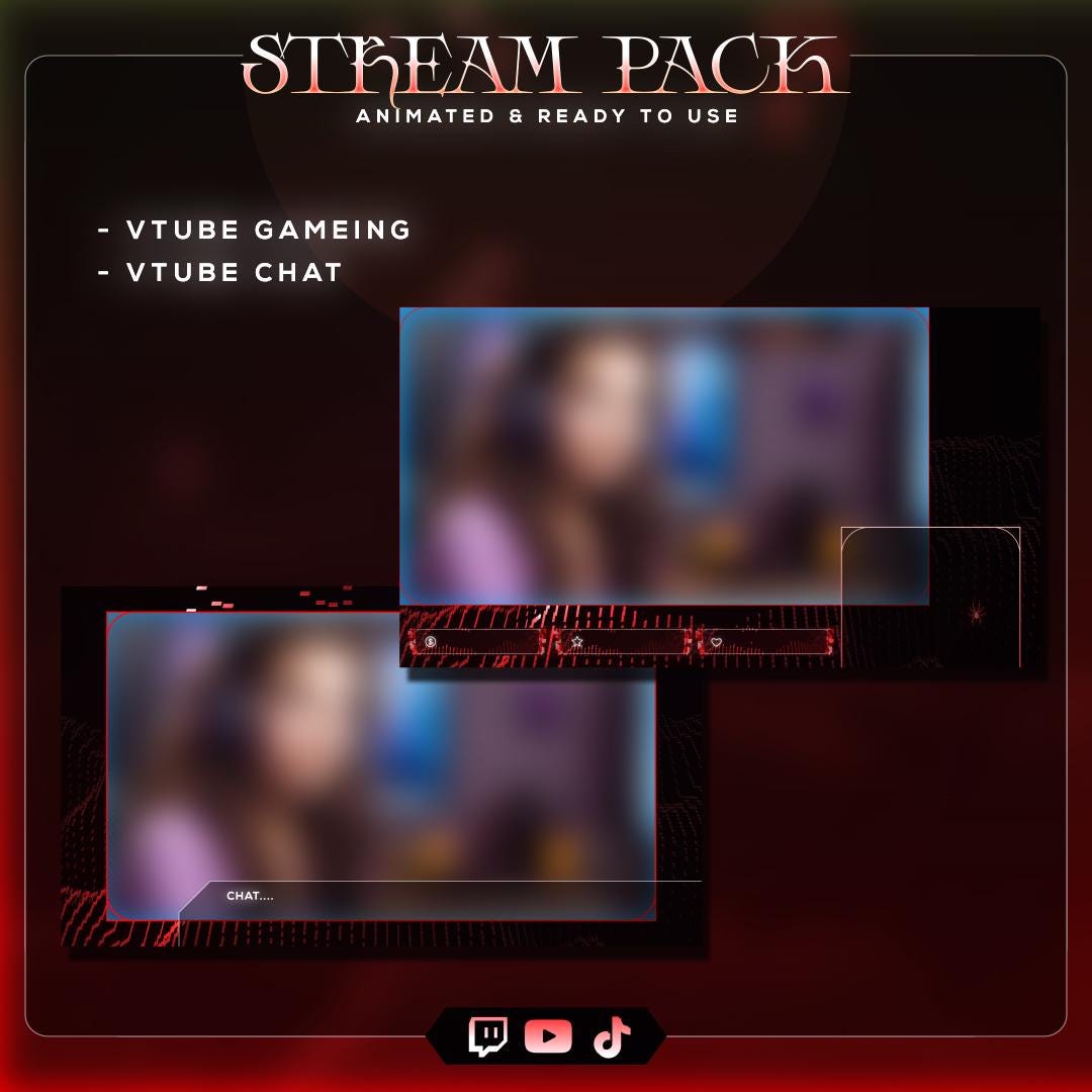Gothic Bat Twitch Overlay Bundle | Vampire Dark Fantasy Stream Pack ...