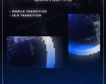 Paquete de transiciones animadas Neon Glitch Stinger / Paquete de superposiciones para transmisiones