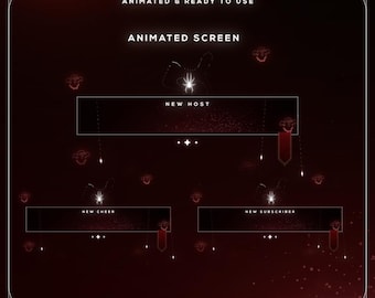 Alertas de transmisión animadas de Halloween, diseño gótico espeluznante