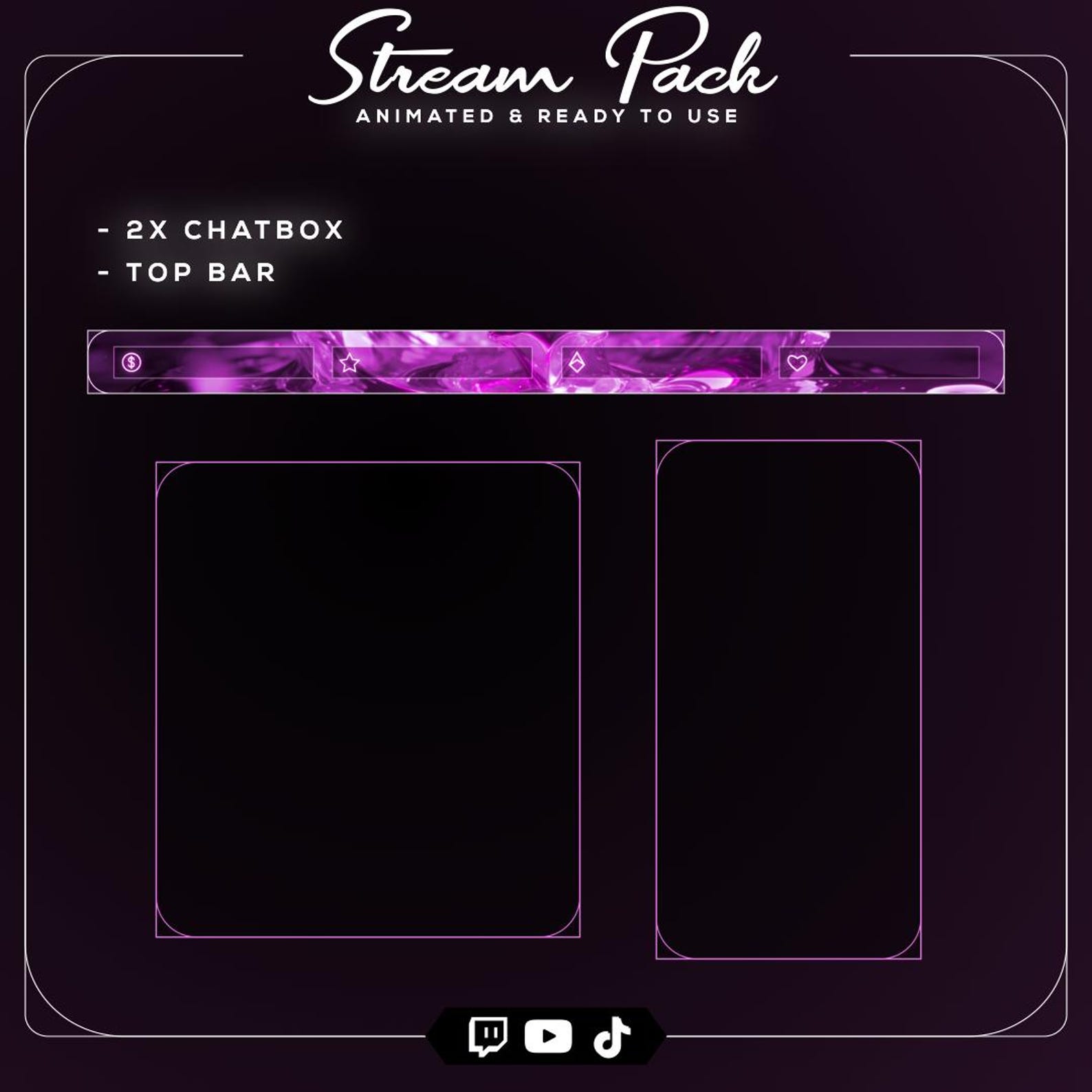 Pink Gothic Stream Overlay Bundle | Neon Pink Chrome Cross Twitch Pack ...